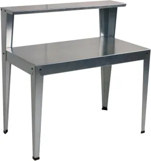 2-Tier Workbench Steel Greenhouse Potting and Nursery Work Table Shelf for Garage, Garden, and Green Houses, Shelves for Plants and Equipment (Silver)