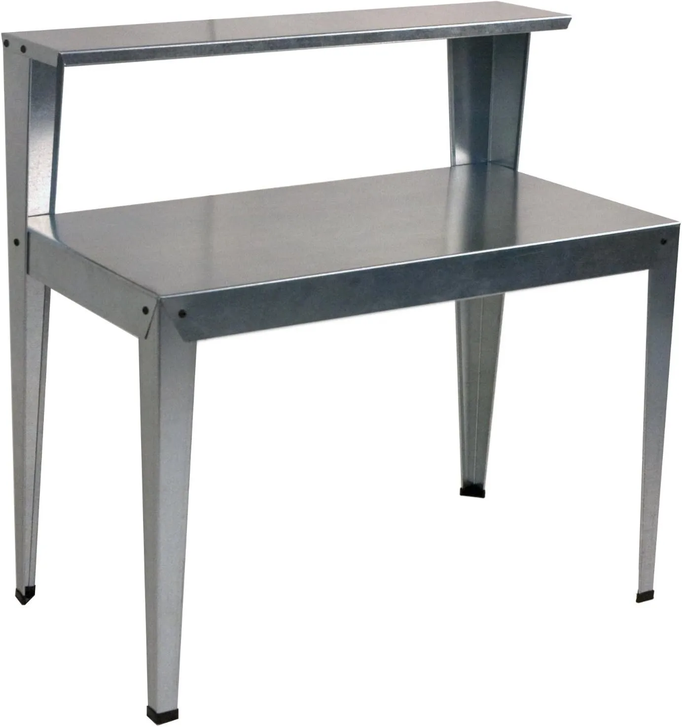 2-Tier Workbench Steel Greenhouse Potting and Nursery Work Table Shelf for Garage, Garden, and Green Houses, Shelves for Plants and Equipment (Silver)