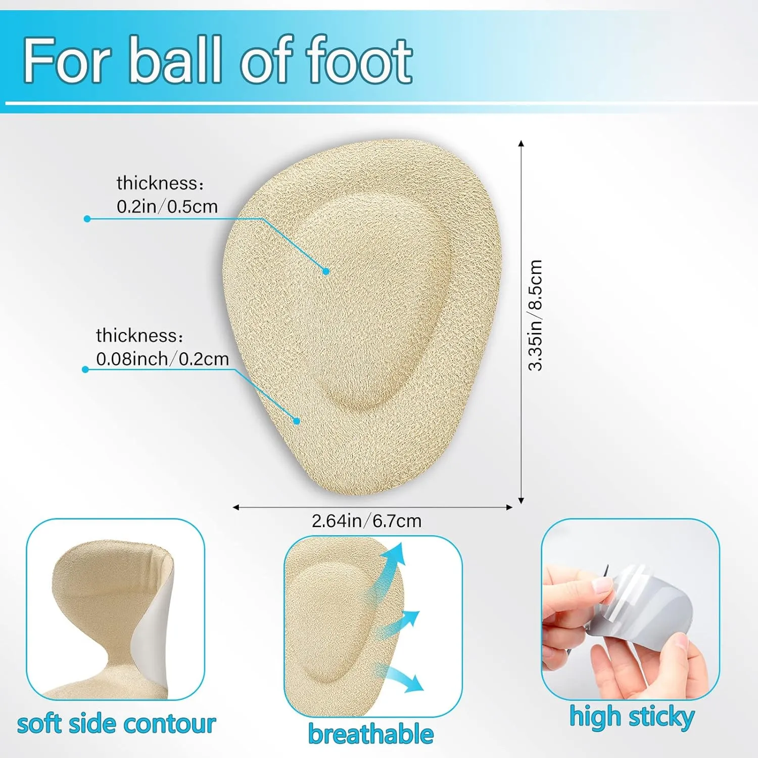 6 Pairs High Heel Cushions Pads Shoe Comfort Heel Inserts of Foot Cushions Gel Pads Insoles for Women Men Loose Shoes Blister Prevention(Beige, Black, Clear)