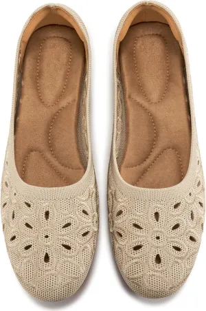 Ablanczoom Ballet Flats Shoes for Women: Round Toe Slip on Summer Comfortable Dress Shoes for Work Casual Wedding