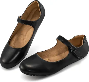 Ablanczoom Mary Jane Flats for Women: Dressy Round Toe Ankle Strap Ballet Flats Comfortable Dress Shoes for Work Office Business