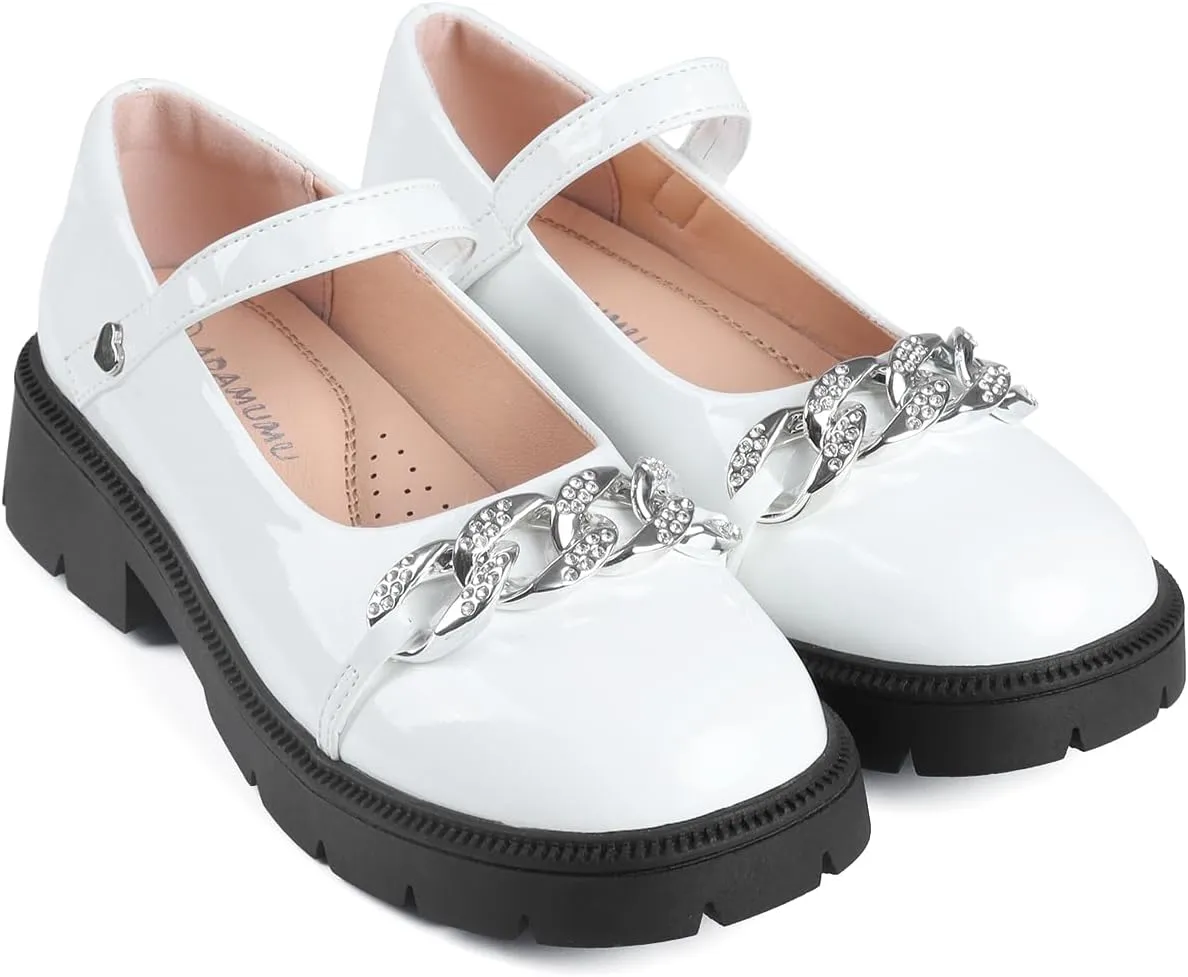ADAMUMU Little Girls Princess Shoes Glittler Dress Shoes for Gilrs Toddler Girl Heels for Christmas Parties and Holiday Celebrations