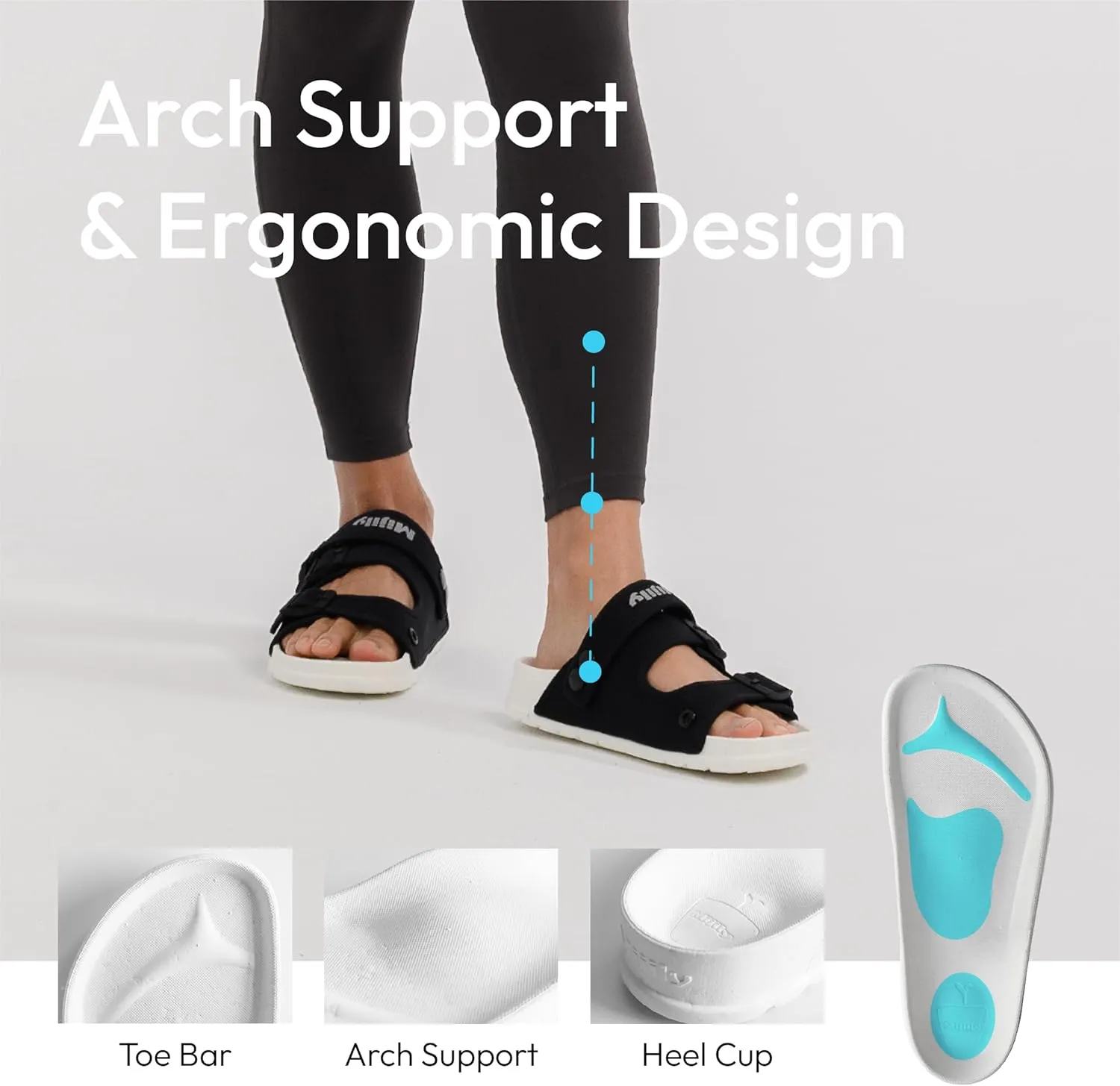 AIR 4-in-1 Sandals Soft Footbed Lightweight Recovery Arch Support Sustainable Travel pro (Unisex)