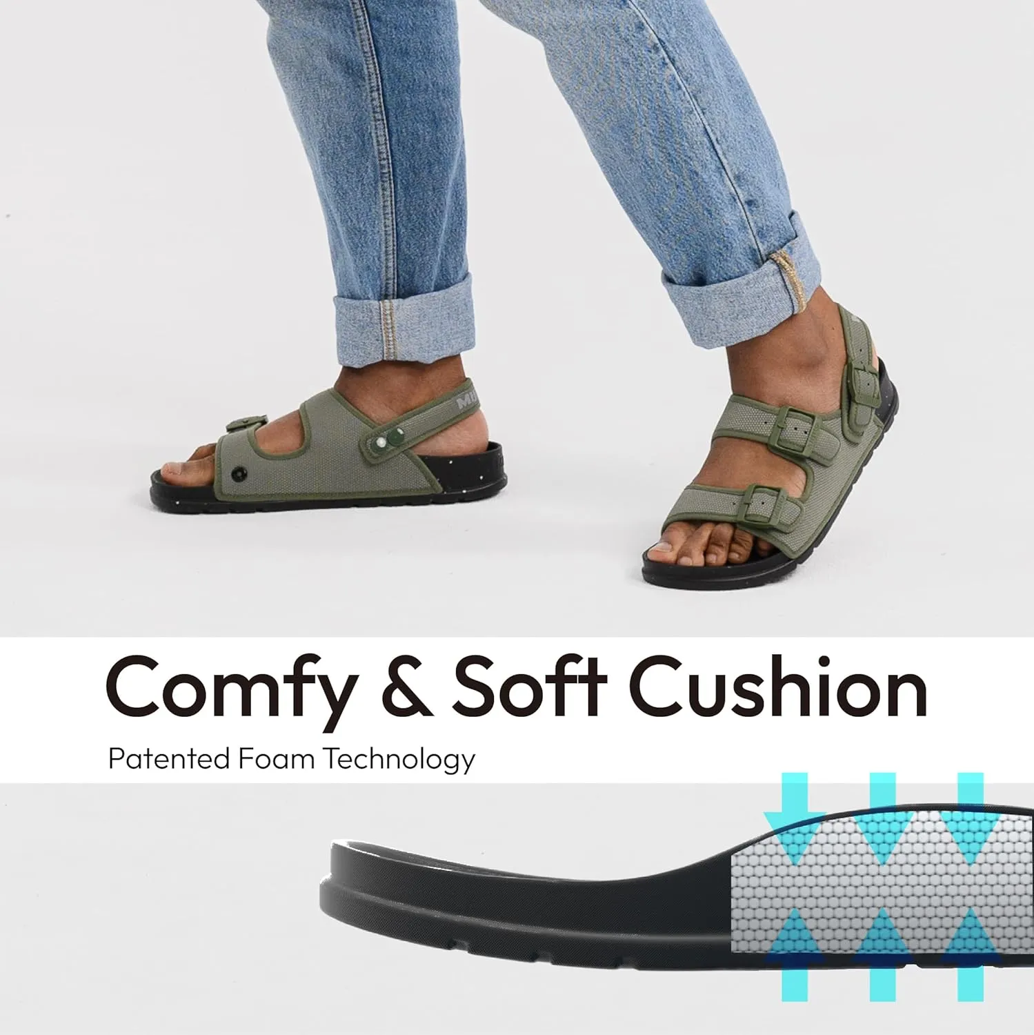 AIR 4-in-1 Sandals Soft Footbed Lightweight Recovery Arch Support Sustainable Travel pro (Unisex)