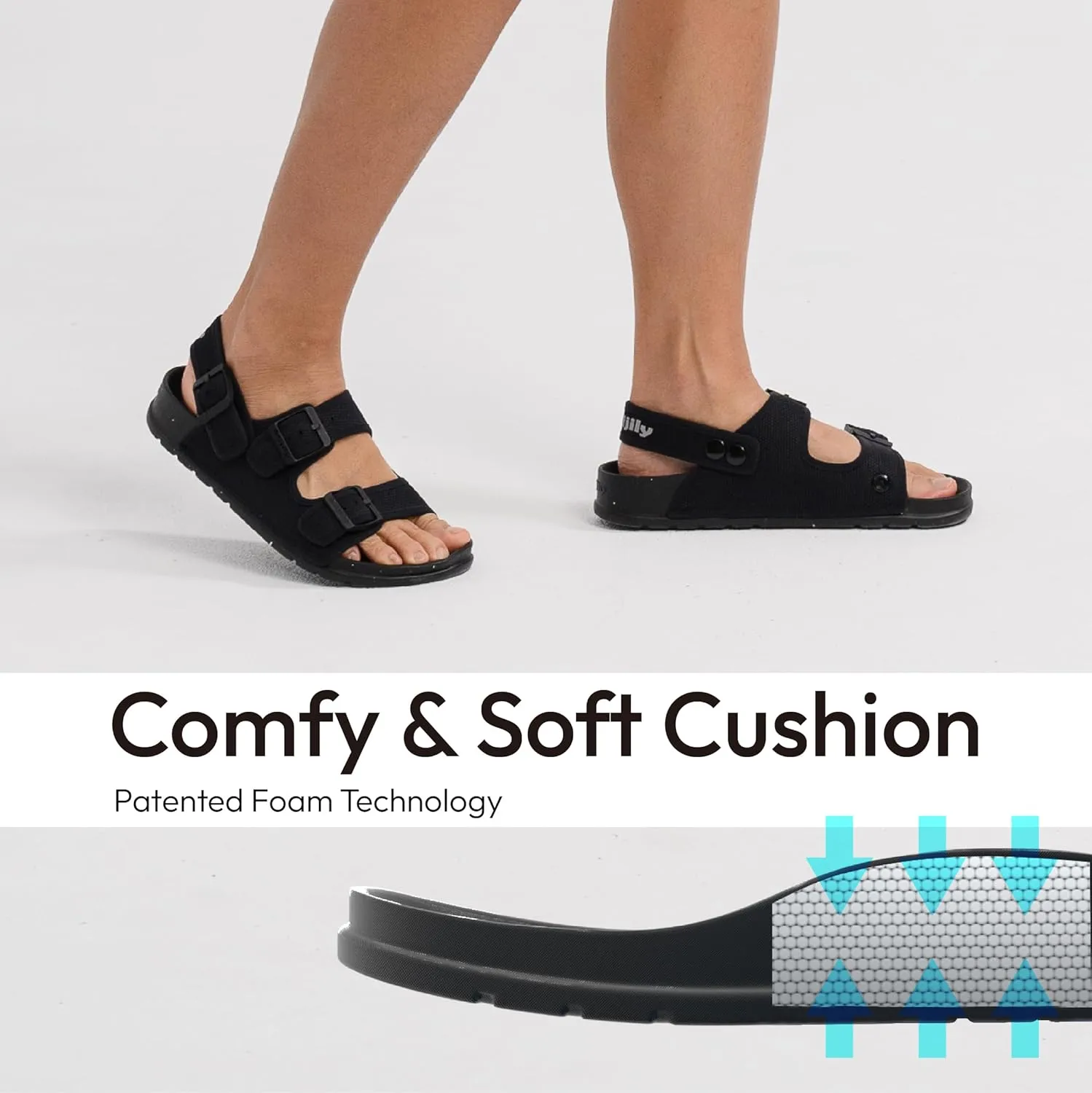 AIR 4-in-1 Sandals Soft Footbed Lightweight Recovery Arch Support Sustainable Travel pro (Unisex)