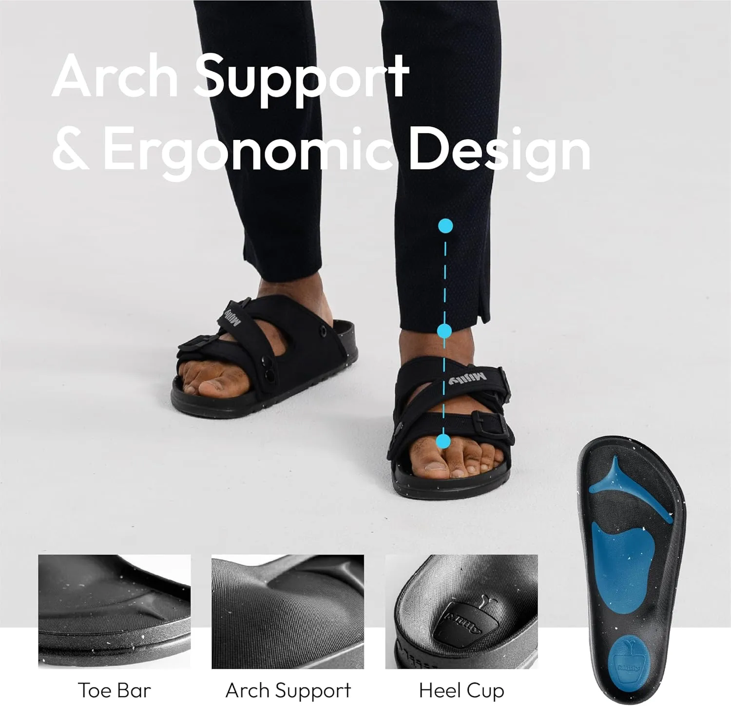 AIR 4-in-1 Sandals Soft Footbed Lightweight Recovery Arch Support Sustainable Travel pro (Unisex)