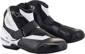 Alpinestars SMX-1 R V2 Vented Motorcycle Boots, Lightweight Microfiber Construction, Enhanced Airflow, Superior Grip - (41, Black/White)