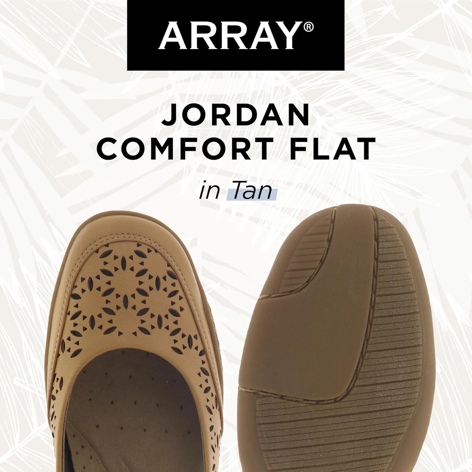 ARRAY Women's Jordan Cutout Comfort Flat with Rubber Sole