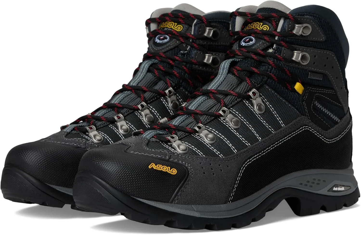 ASOLO Men's DRIFTER I EVO GV Water-Resistant mm 1.6-1.8 mm Suede Cordura Breathable Cushioned Hiking Boots | Rubber Cap, Graphite/Gunmetal, 12