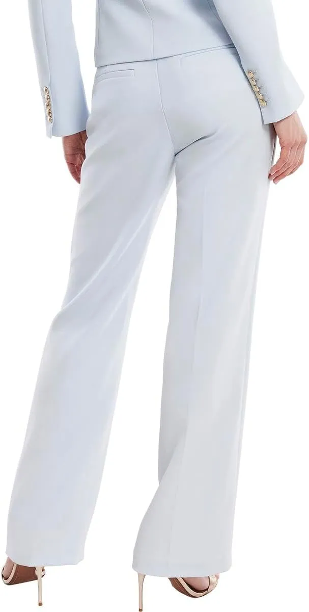BCBGMAXAZRIA Women's Straight Leg Pant Crease Functional Pockets Trouser