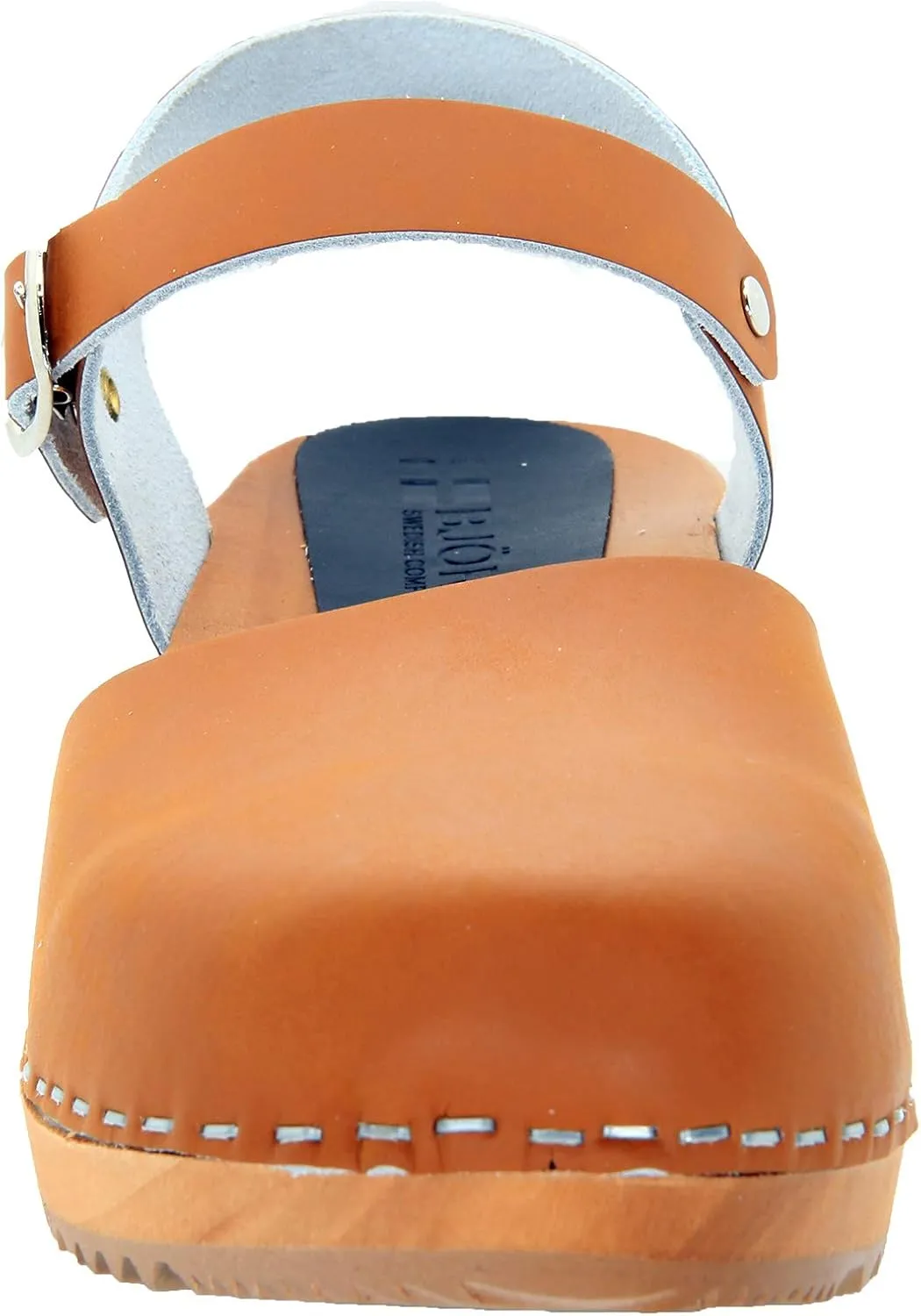 Bjork Alma Low-Heel Wooden Swedish Clog Sandals