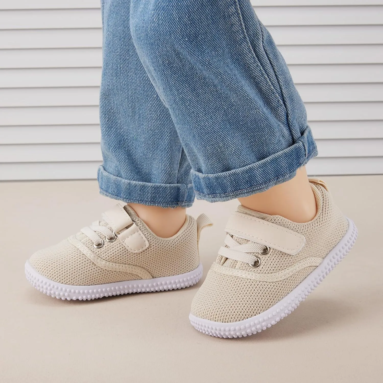 BMCiTYBM Baby Walking Shoes Infant Boy Girl First Walker Sneakers Breathable Lightweight Non-Slip Barefoot Shoes 6 9 12 18 24 Months