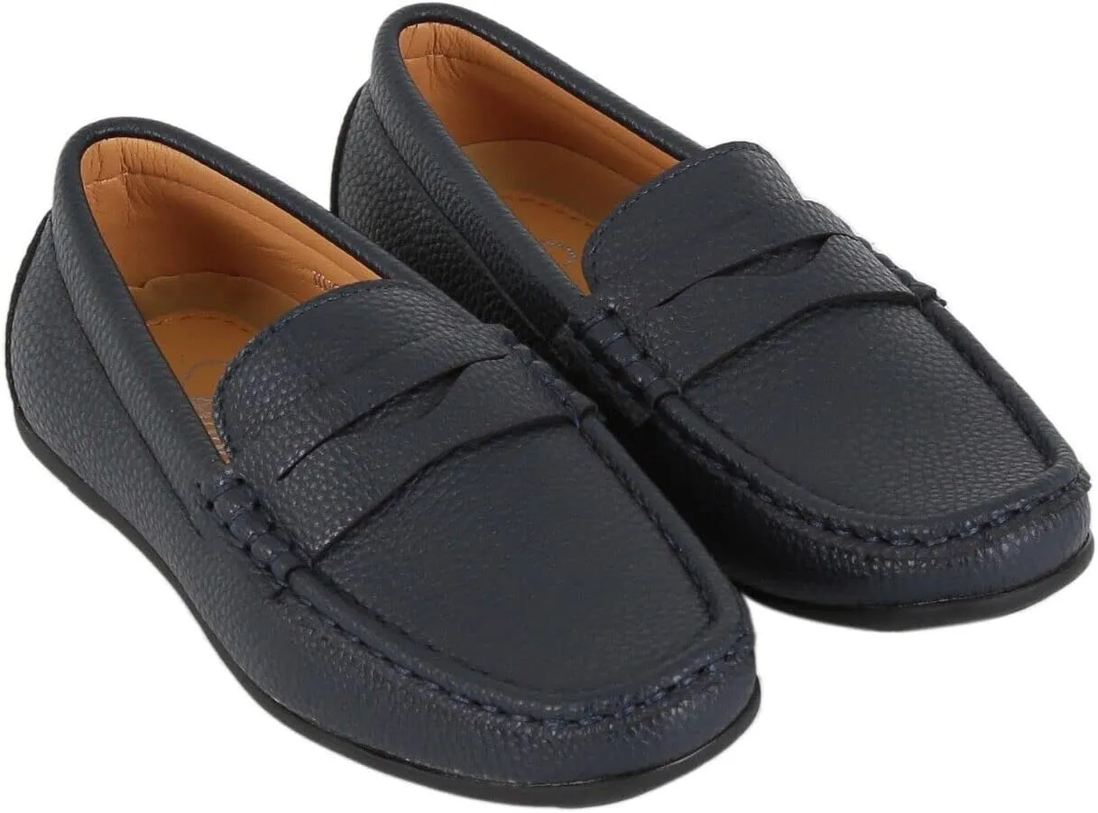 Boys Faux Leather Slip On Tread Loafer Wedding Classic Smart Casual Moccasin Flat Shoes