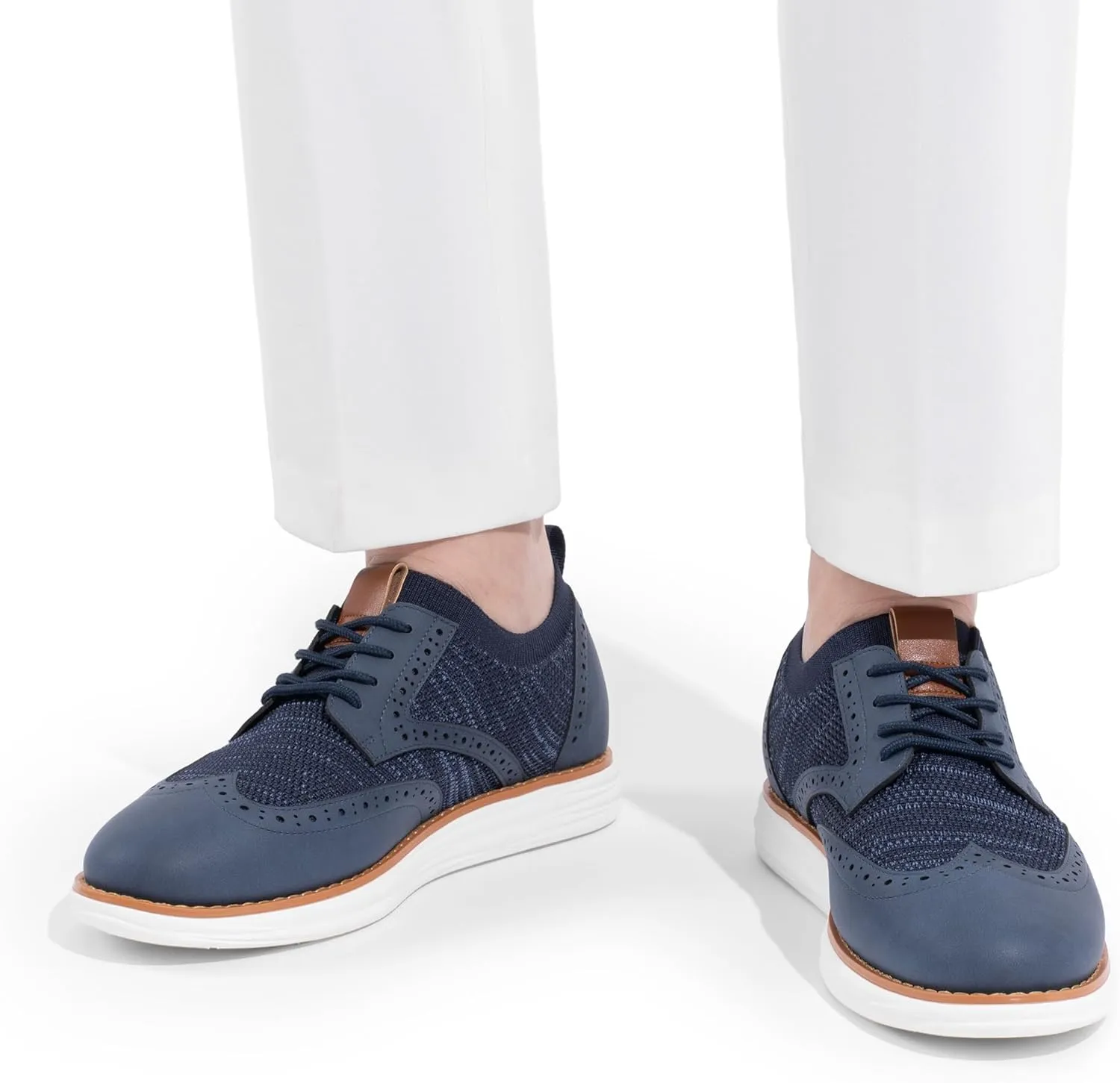 Bruno Marc Men's KnitFlex Craft Mesh Oxfords Sneakers Casual Dress Lace-Up Lightweight Walking Shoes