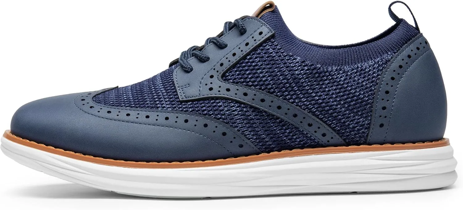 Bruno Marc Men's KnitFlex Craft Mesh Oxfords Sneakers Casual Dress Lace-Up Lightweight Walking Shoes