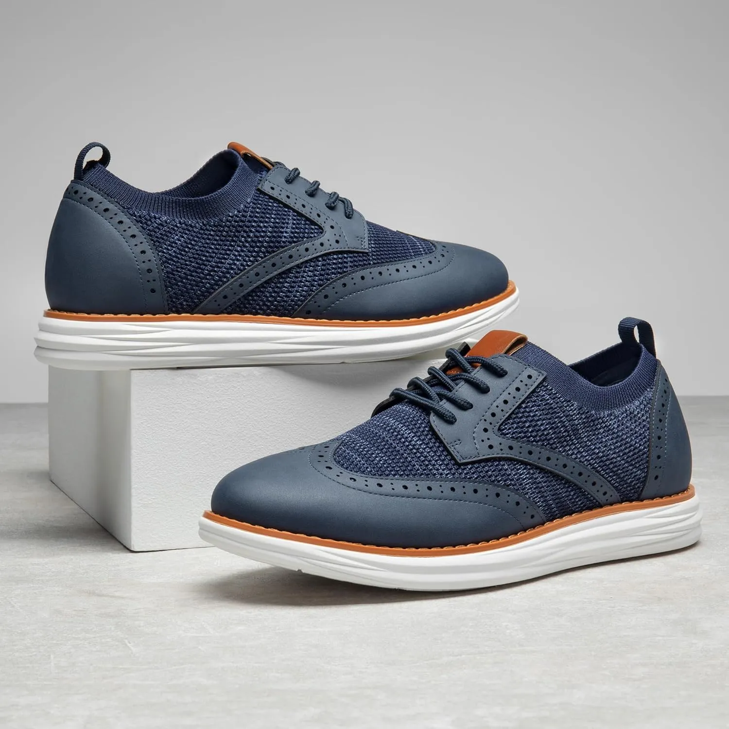 Bruno Marc Men's KnitFlex Craft Mesh Oxfords Sneakers Casual Dress Lace-Up Lightweight Walking Shoes