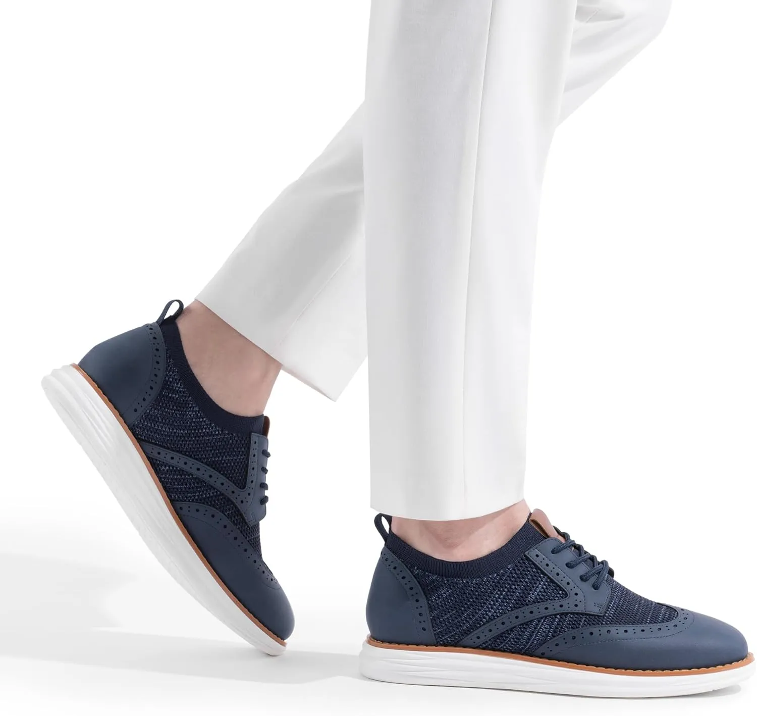 Bruno Marc Men's KnitFlex Craft Mesh Oxfords Sneakers Casual Dress Lace-Up Lightweight Walking Shoes