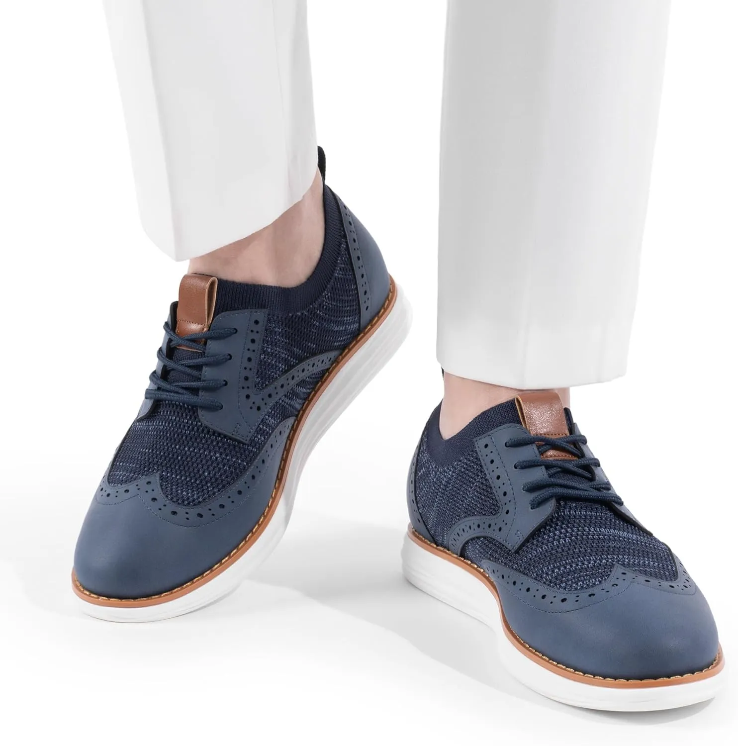 Bruno Marc Men's KnitFlex Craft Mesh Oxfords Sneakers Casual Dress Lace-Up Lightweight Walking Shoes