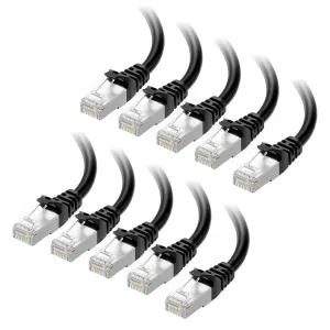Cable Matters 10Gbps 10-Pack Snagless Shielded Cat 6A Ethernet Cable - 14ft, Cat 6A Cable, Cat6A Cord, Ethernet Cord, Black