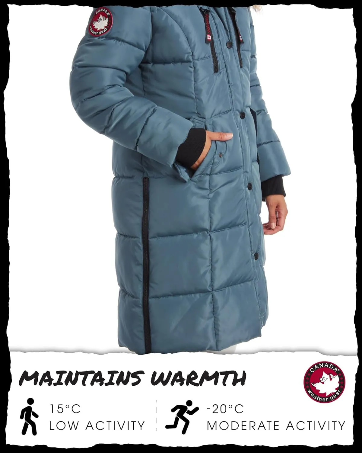 CANADA WEATHER GEAR Women's Winter Jacket - Heavyweight Long Length Bubble Puffer Parka (S-3X)