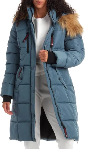 CANADA WEATHER GEAR Women's Winter Jacket - Heavyweight Long Length Bubble Puffer Parka (S-3X)