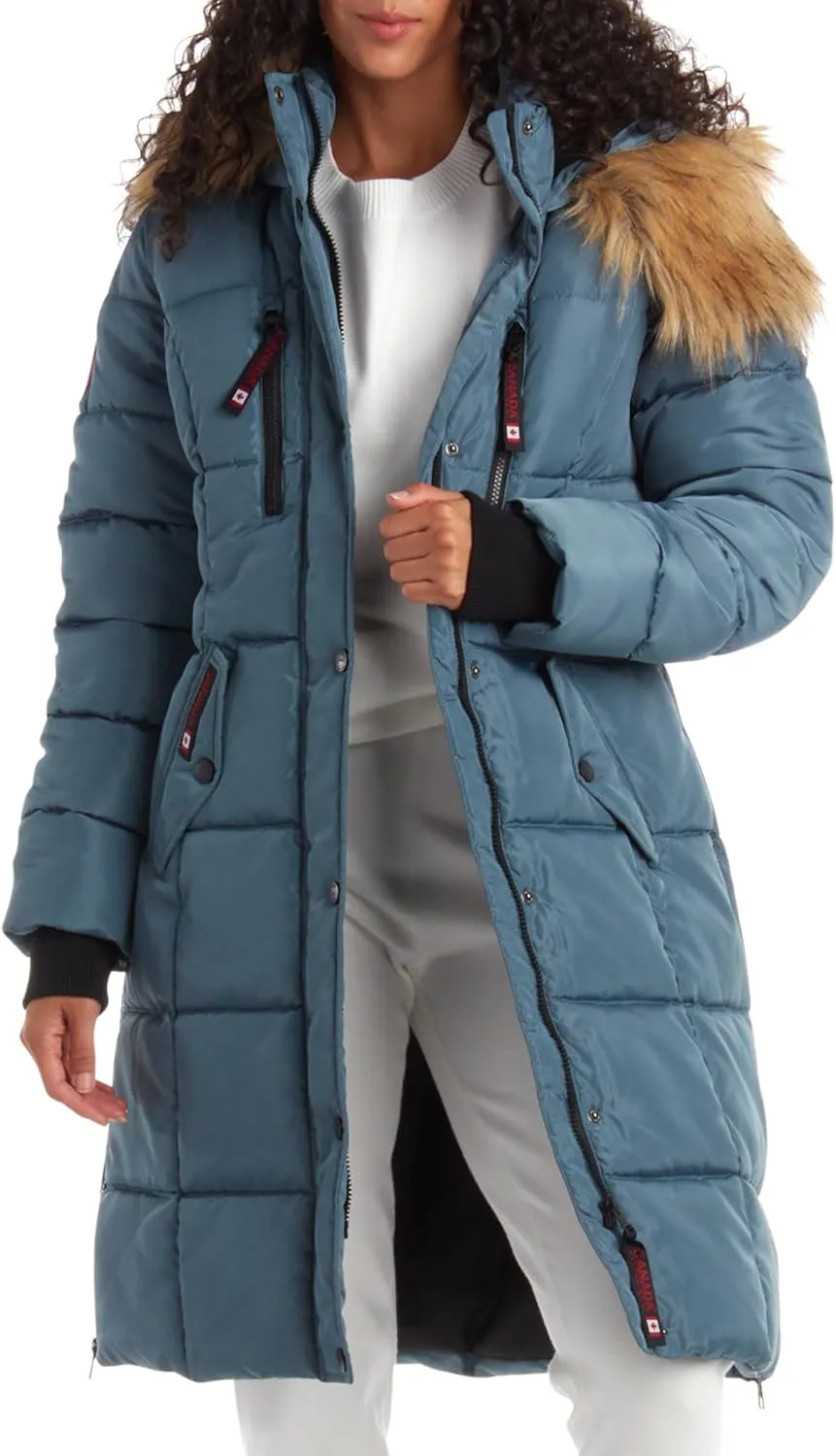 CANADA WEATHER GEAR Women's Winter Jacket - Heavyweight Long Length Bubble Puffer Parka (S-3X)