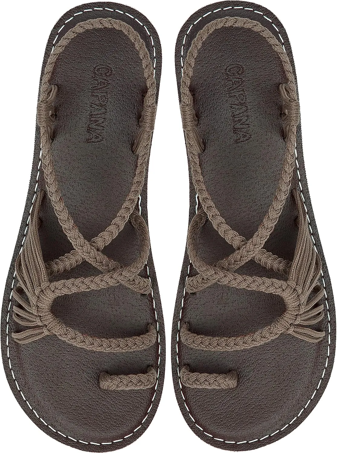 Capana Woven Women's Flat Sandals - Strappy Braided Sandals, Beach Sandals for Women Dressy Summer, Rope Bohemian Sandals, Spring Casual Womens Shoes, Comfy Boho Flats for Teen Girls – Commune