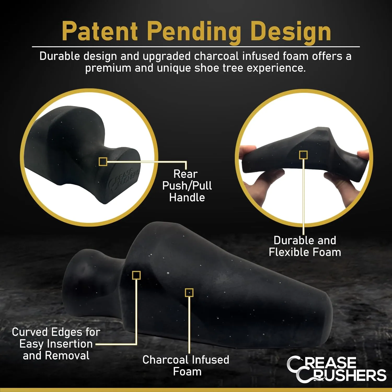 Charcoal Foam Shoe Trees | Premium Shoe Trees For Sneakers, Dress Shoes, And More |Crease Reducer |Odor Eliminator| 1-3 Pairs