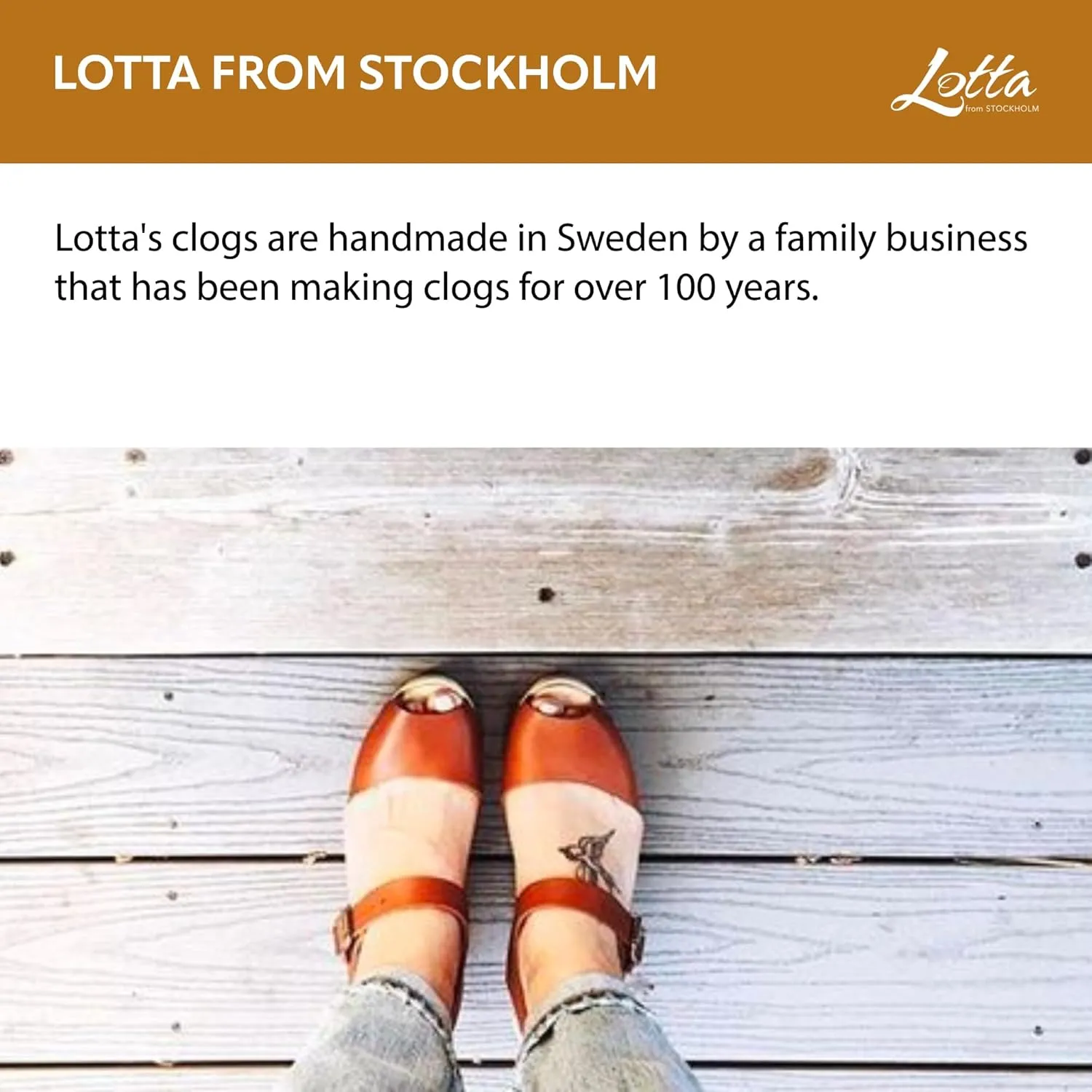 Classic Swedish Cloges - Tan Highwood Leather Clogs for Women | Open Toe | Wooden Base | Comfortable & Supportive Shoes | Handcrafted in Sweden | Tan