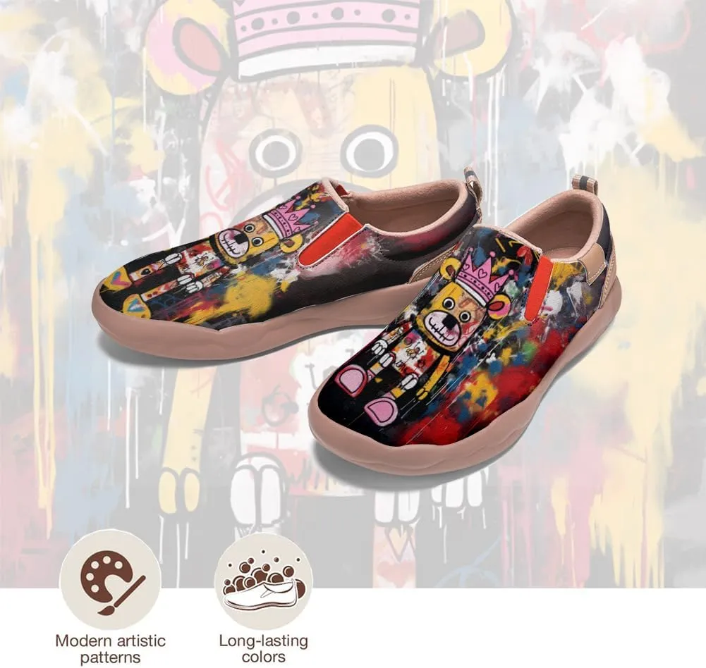 Comfortable Travel Shoes for Mens Loafers Slip-on Shoes Graffiti Art Painted Casual Walking Lightweight Sneakers