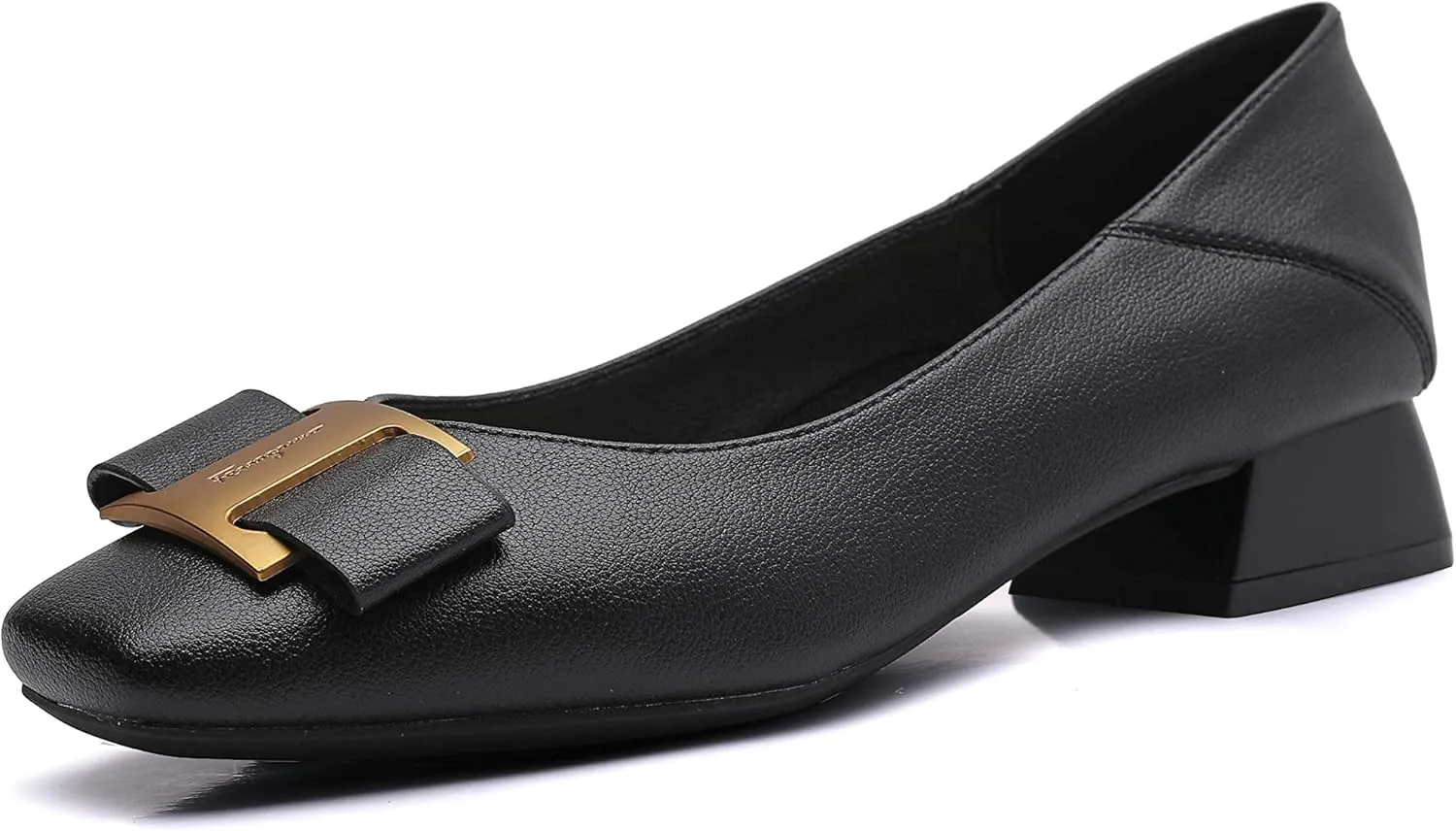CosyFever Womens DC459 Travel Comfort Metal Buckles Cow Leather Flats