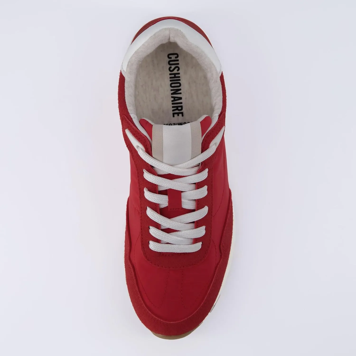 CUSHIONAIRE Women's Kicks lace up Nylon Sneaker  Comfort Foam, Wide Widths Available