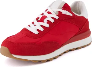 CUSHIONAIRE Women's Kicks lace up Nylon Sneaker  Comfort Foam, Wide Widths Available
