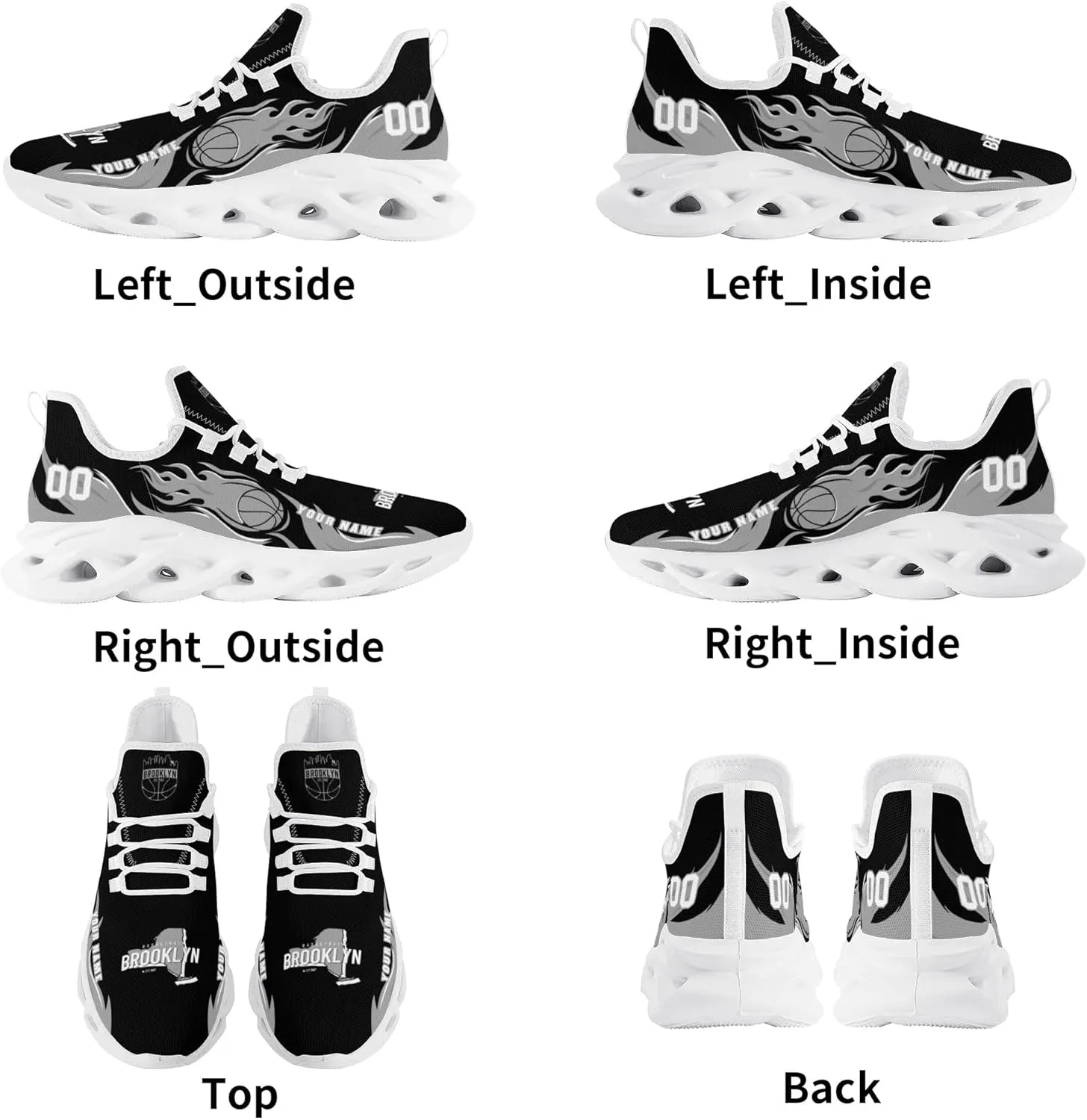 Custom Basketball Flex Control Sneakers Personalized Fan Men's Breathable Name Number Gift Workout Athletic Gym Slip-on Shoes