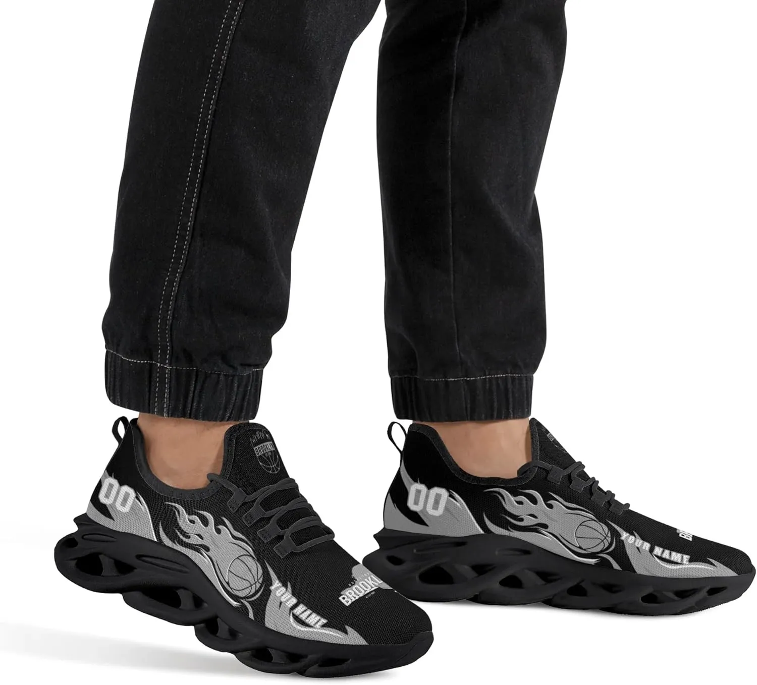 Custom Basketball Flex Control Sneakers Personalized Fan Men's Breathable Name Number Gift Workout Athletic Gym Slip-on Shoes