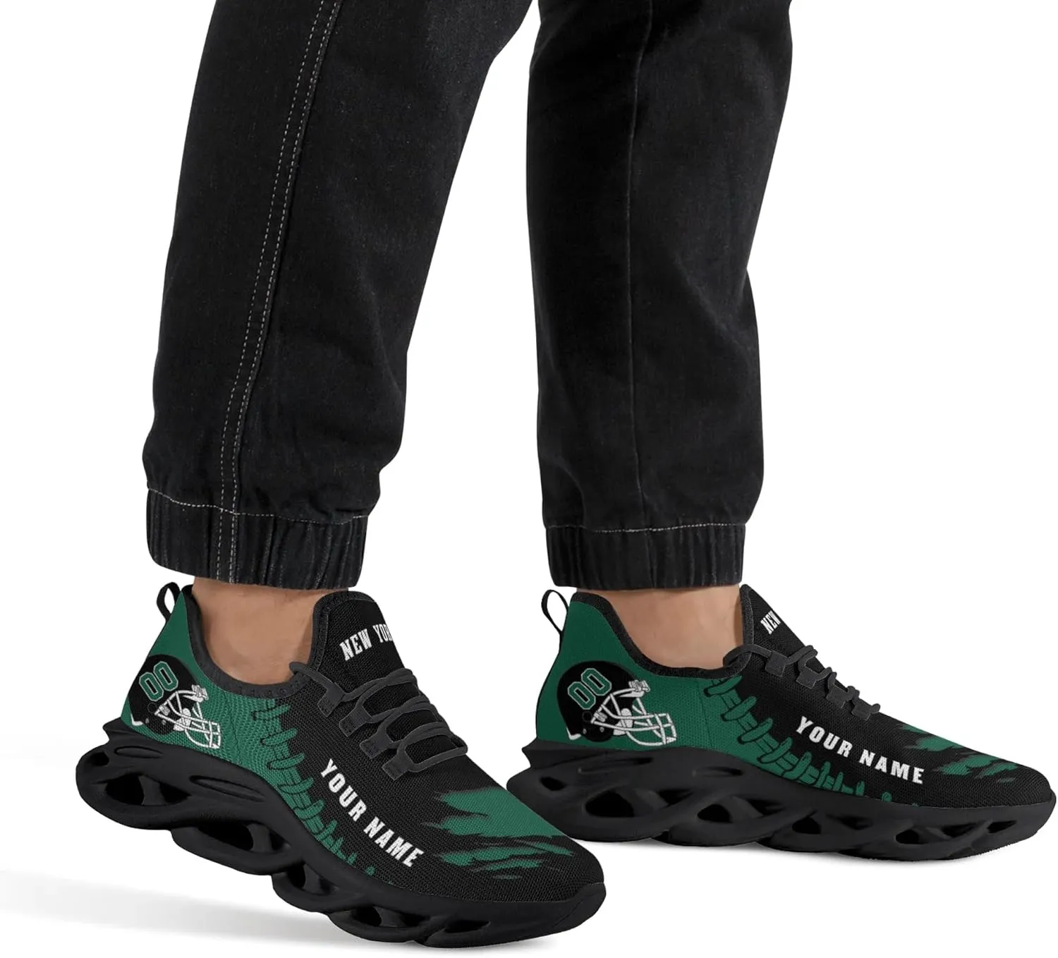 Custom Football Flex Control Sneakers Personalized Fans Men's Breathable Name Number Gifts Workout Athletic Gym Slip-on Shoes