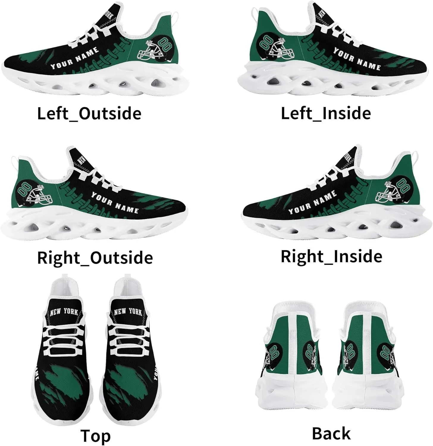Custom Football Flex Control Sneakers Personalized Fans Men's Breathable Name Number Gifts Workout Athletic Gym Slip-on Shoes