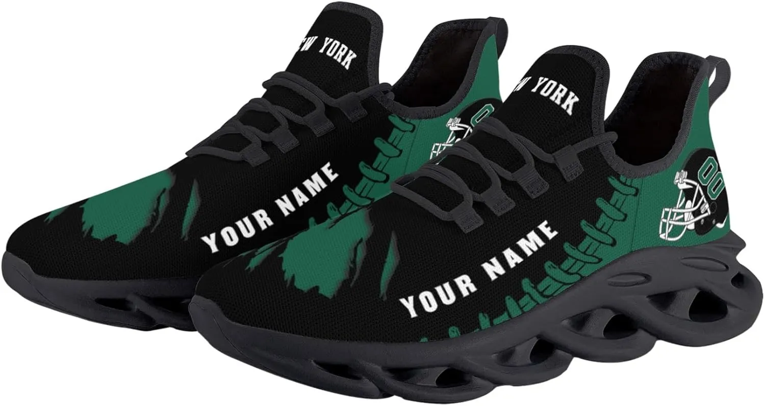 Custom Football Flex Control Sneakers Personalized Fans Men's Breathable Name Number Gifts Workout Athletic Gym Slip-on Shoes