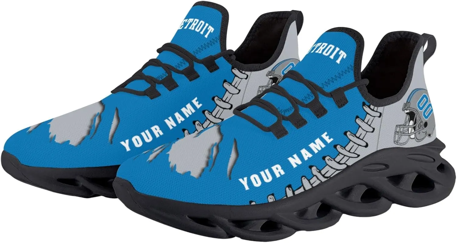 Custom Football Flex Control Sneakers Personalized Fans Men's Breathable Name Number Gifts Workout Athletic Gym Slip-on Shoes