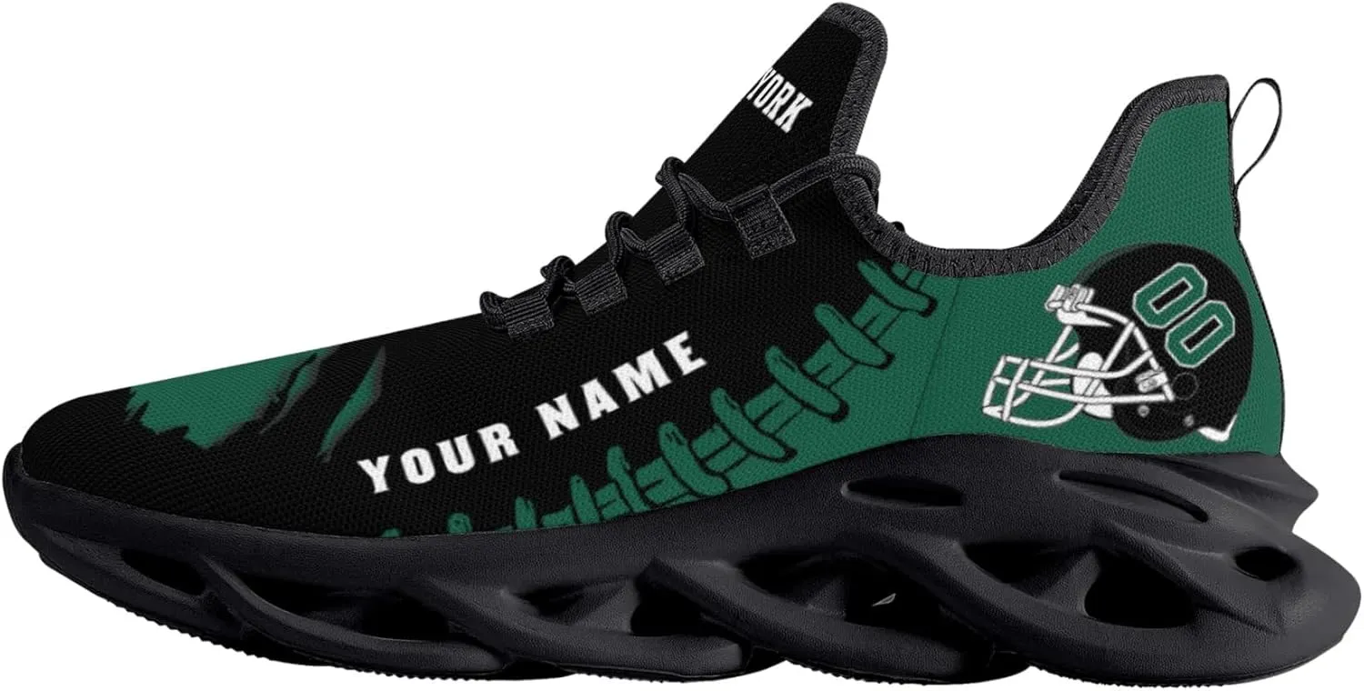 Custom Football Flex Control Sneakers Personalized Fans Men's Breathable Name Number Gifts Workout Athletic Gym Slip-on Shoes