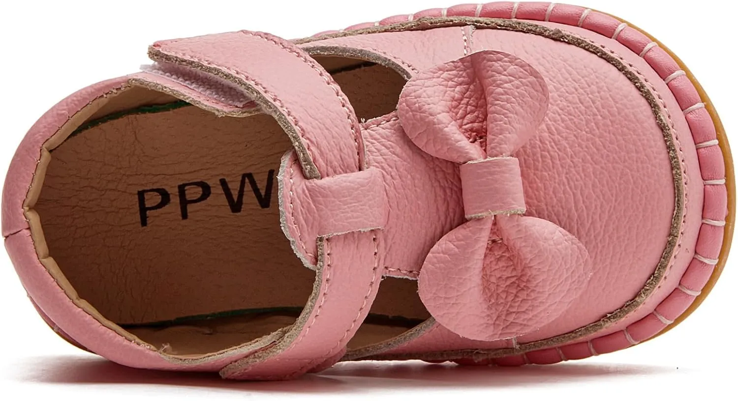 DADAWEN Toddler Girls Leather Lightweight Soft Sole Non-Slip Baby Walking Shoes Cute Bowknot Princess Dress Shoes Flower Girls Mary Jane Flats Party Wedding