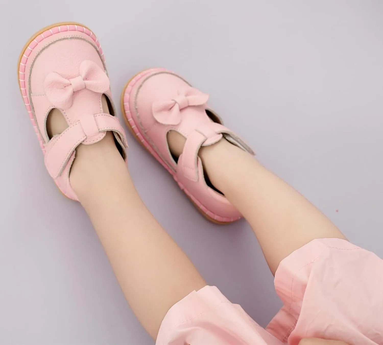 DADAWEN Toddler Girls Leather Lightweight Soft Sole Non-Slip Baby Walking Shoes Cute Bowknot Princess Dress Shoes Flower Girls Mary Jane Flats Party Wedding