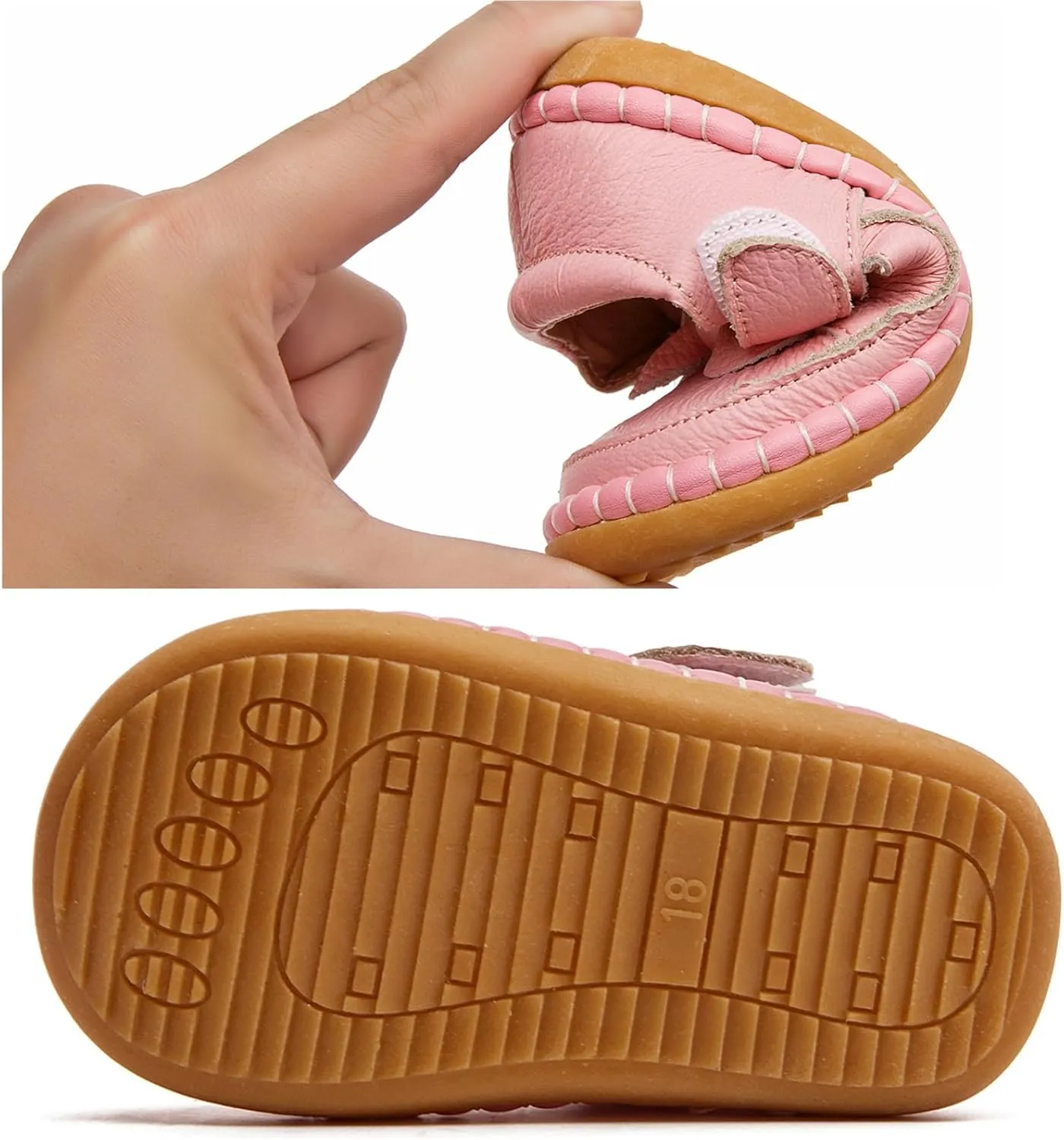 DADAWEN Toddler Girls Leather Lightweight Soft Sole Non-Slip Baby Walking Shoes Cute Bowknot Princess Dress Shoes Flower Girls Mary Jane Flats Party Wedding