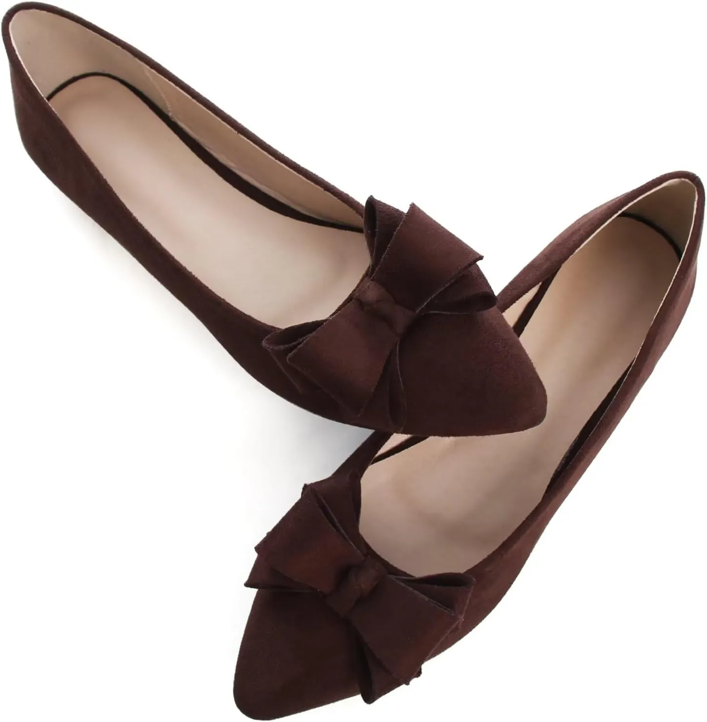 Dear Time Women's Bowknot Flats Shoes Elegant Ballet Dressy Shoes Slip-On Loafers for Work Flats