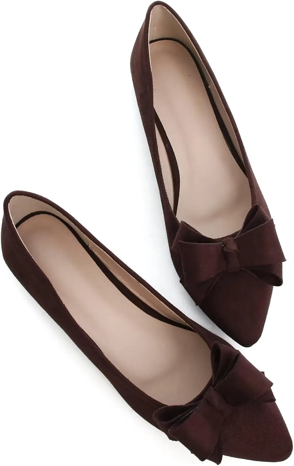 Dear Time Women's Bowknot Flats Shoes Elegant Ballet Dressy Shoes Slip-On Loafers for Work Flats
