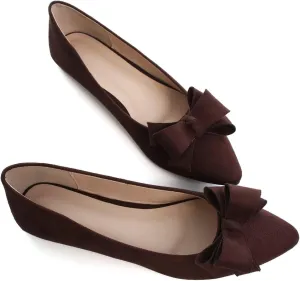 Dear Time Women's Bowknot Flats Shoes Elegant Ballet Dressy Shoes Slip-On Loafers for Work Flats