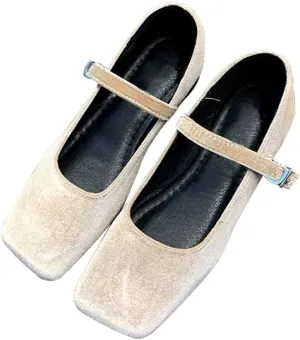 Dear Time Women's Square Toe Ballet Flats Elegant Comfortable Mary Jane Flats Dress Flats Shoes