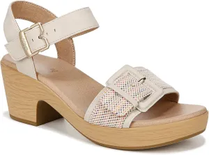 Dr. Scholl's Shoes Womens Felicity Too Block Heel Sandal Multi Woven Fabric 6.5 M