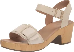 Dr. Scholl's Shoes Womens Felicity Too Block Heel Sandal Seashell Beige 8.5 M