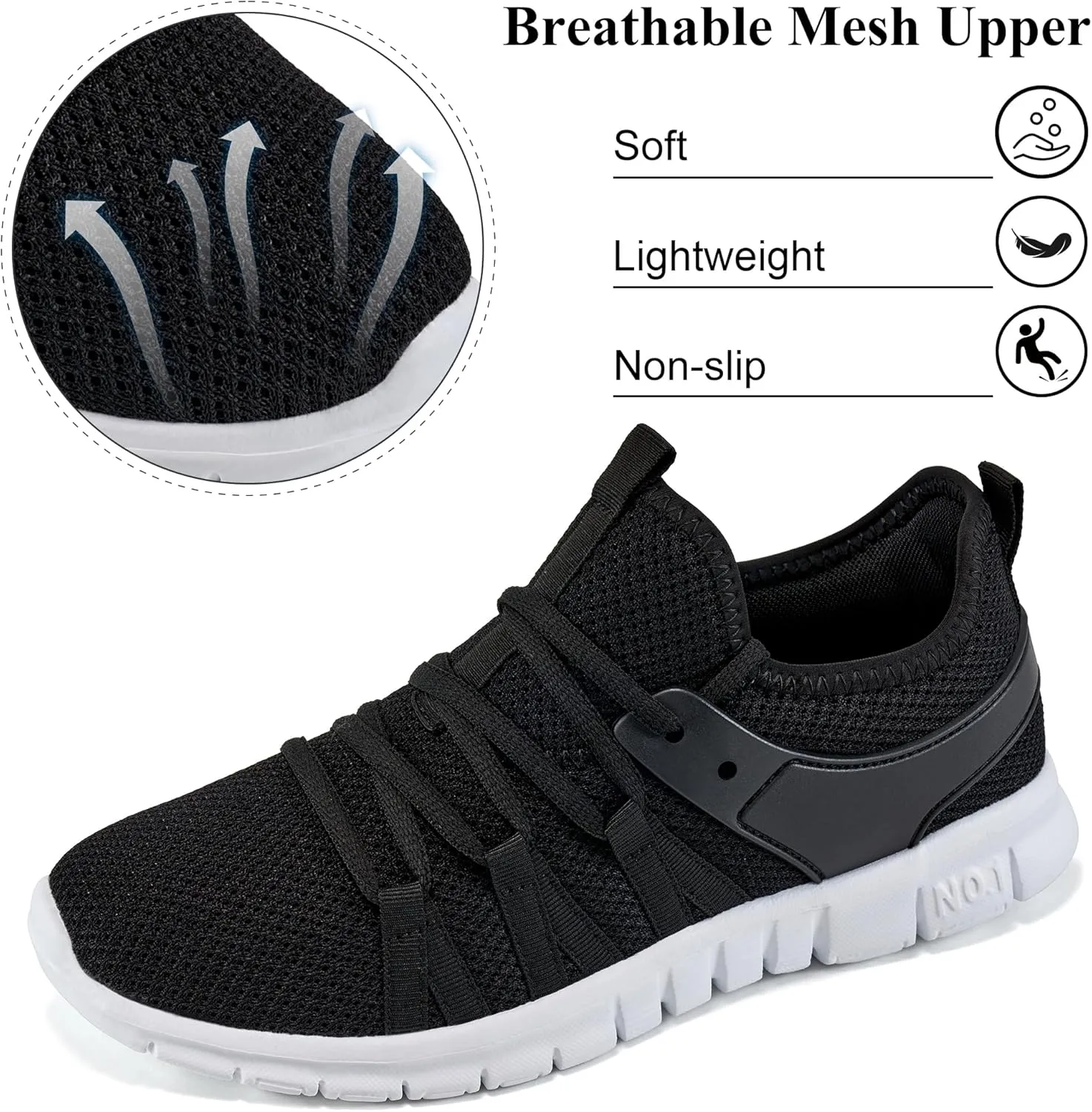 Ecetana Womens Sneakers Running Shoes Comfortable Lace Up Tennis Shoes Casual Breathable Mesh Fashion Sneakers for Walking